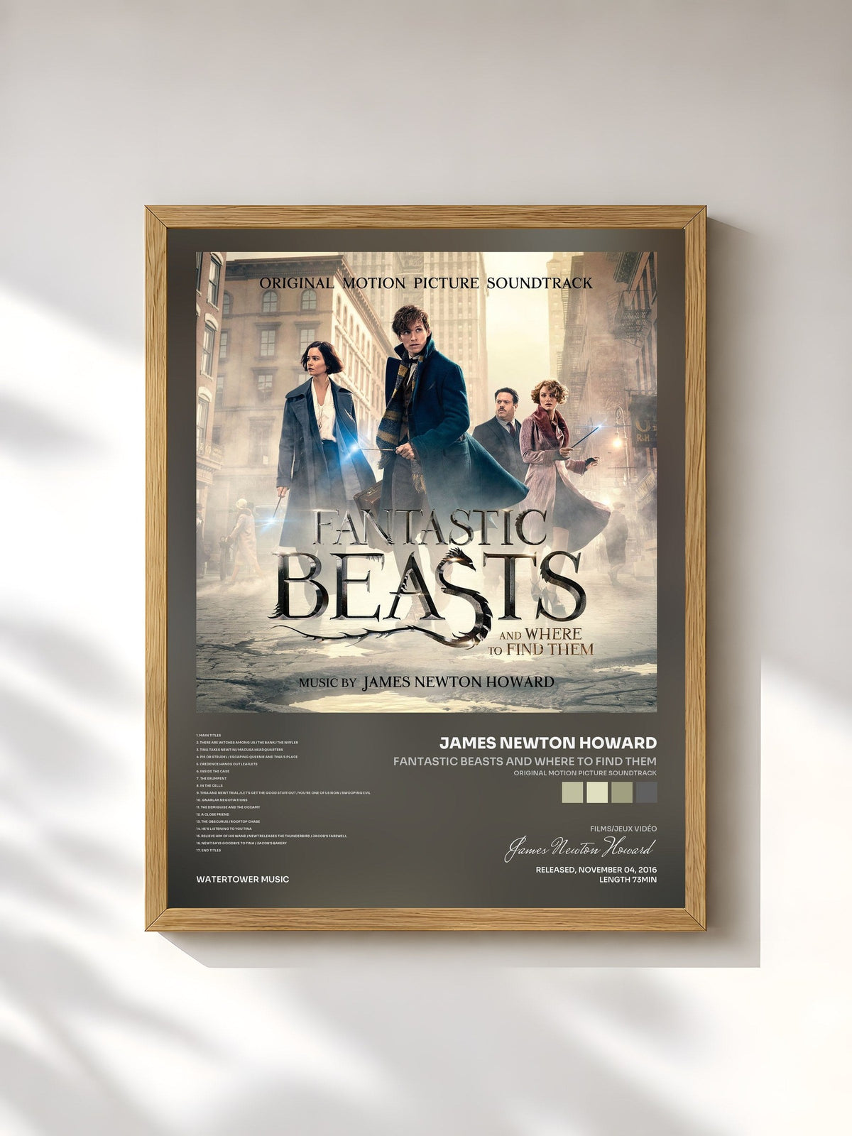 #bois Tableau de l'album Fantastic Beasts and Where to Find Them (Original Motion Picture Soundtrack) de James Newton Howard, cadre en bois brut, imprimé et encadré en France