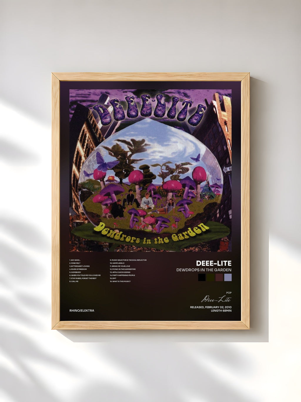 #bois Tableau de l'album Dewdrops in the Garden de Deee-Lite, cadre en bois brut, imprimé et encadré en France