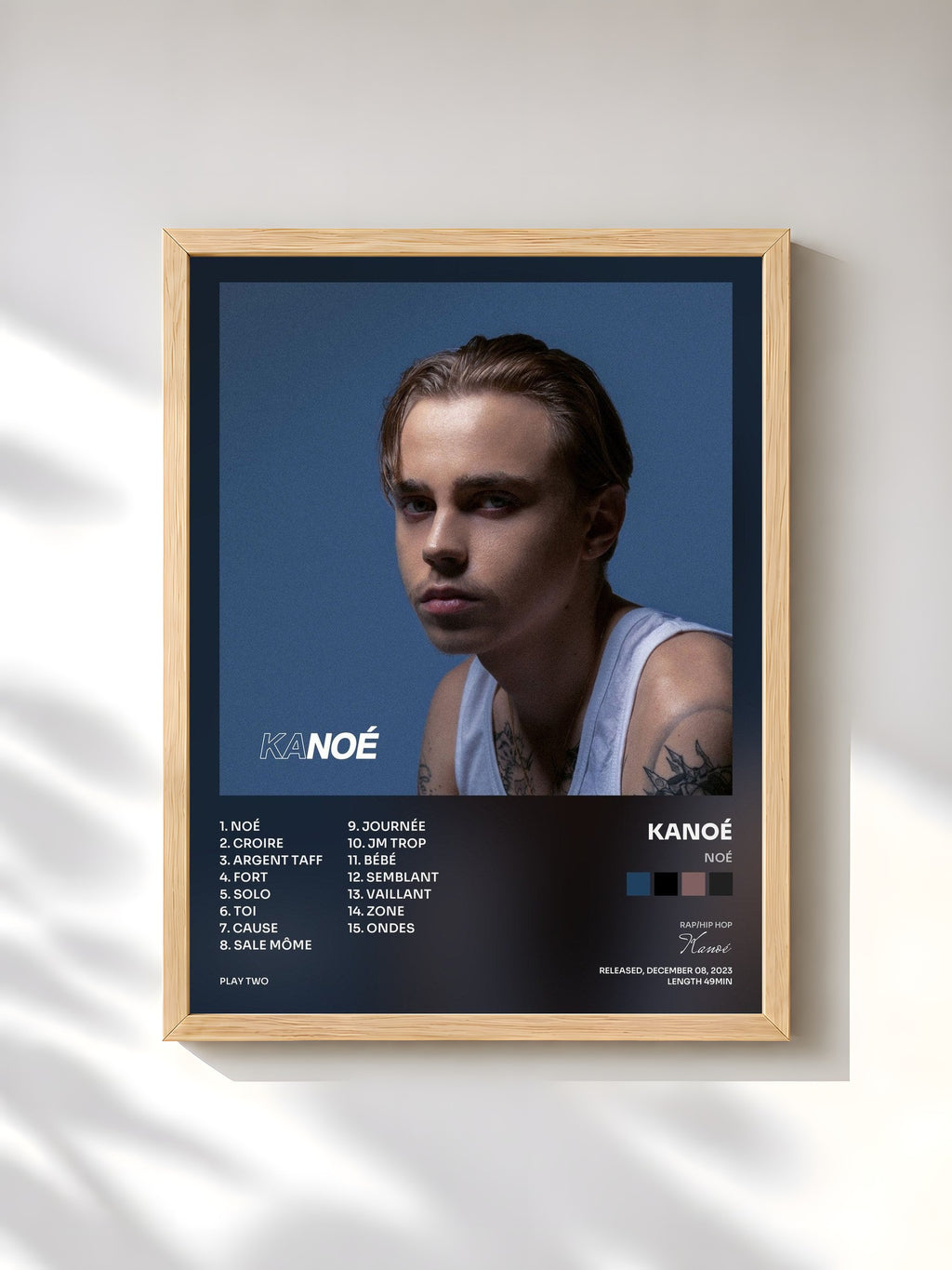 #bois Tableau de l'album NOÉ de Kanoé, cadre en bois brut, imprimé et encadré en France