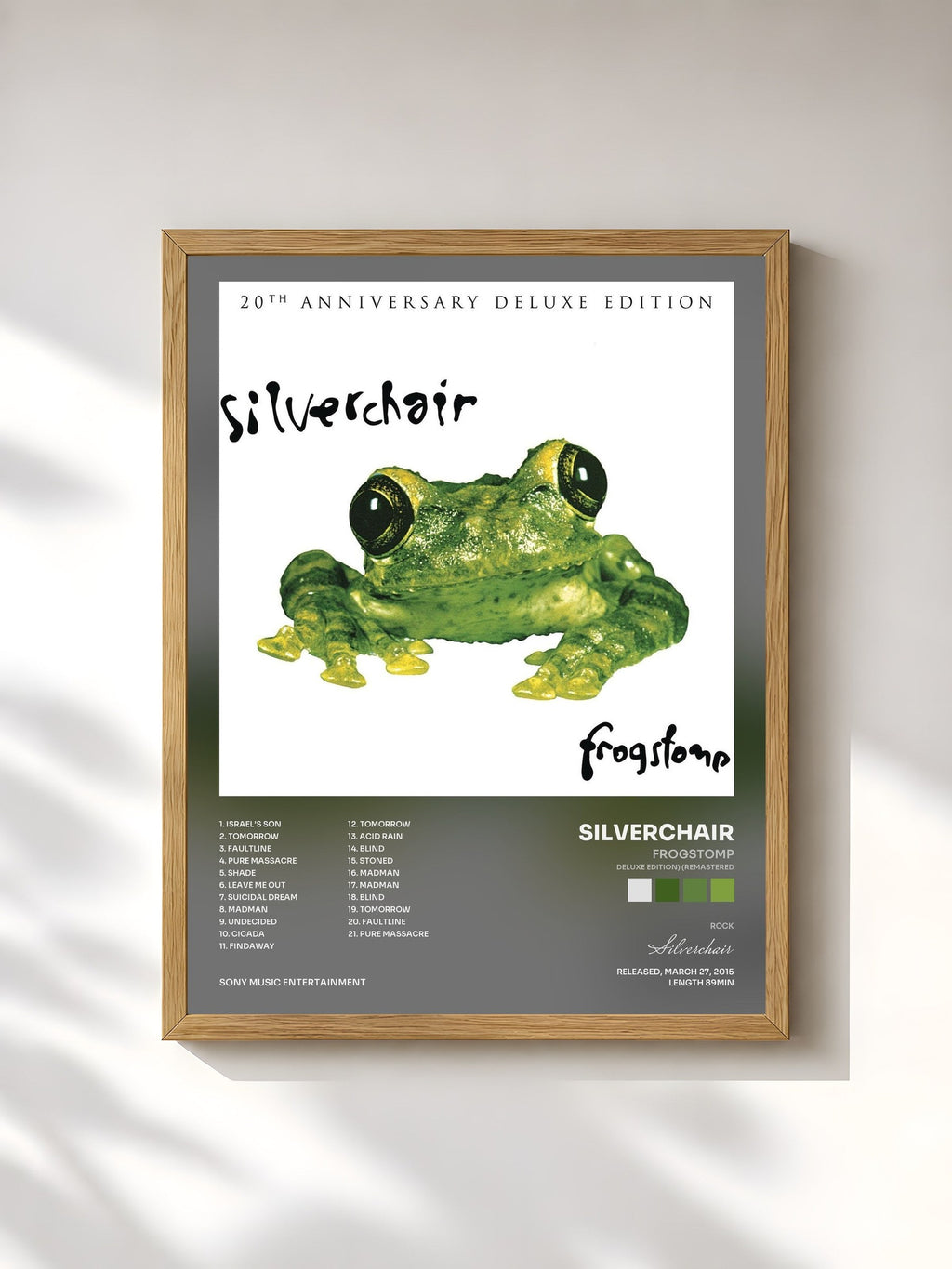 #bois Tableau de l'album Frogstomp (Deluxe Edition) (Remastered) de Silverchair, cadre en bois brut, imprimé et encadré en France