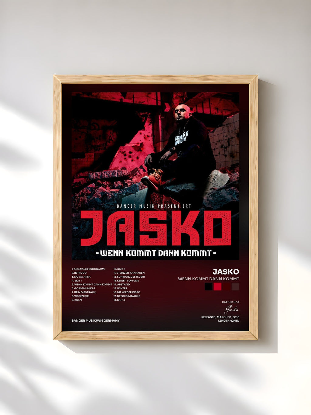 #bois Tableau de l'album Wenn kommt dann kommt de Jasko, cadre en bois brut, imprimé et encadré en France