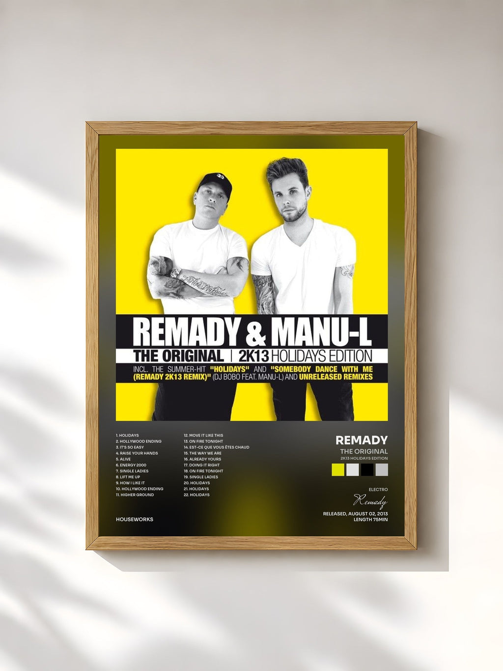 #bois Tableau de l'album The Original (2K13 Holidays Edition) de Remady, cadre en bois brut, imprimé et encadré en France