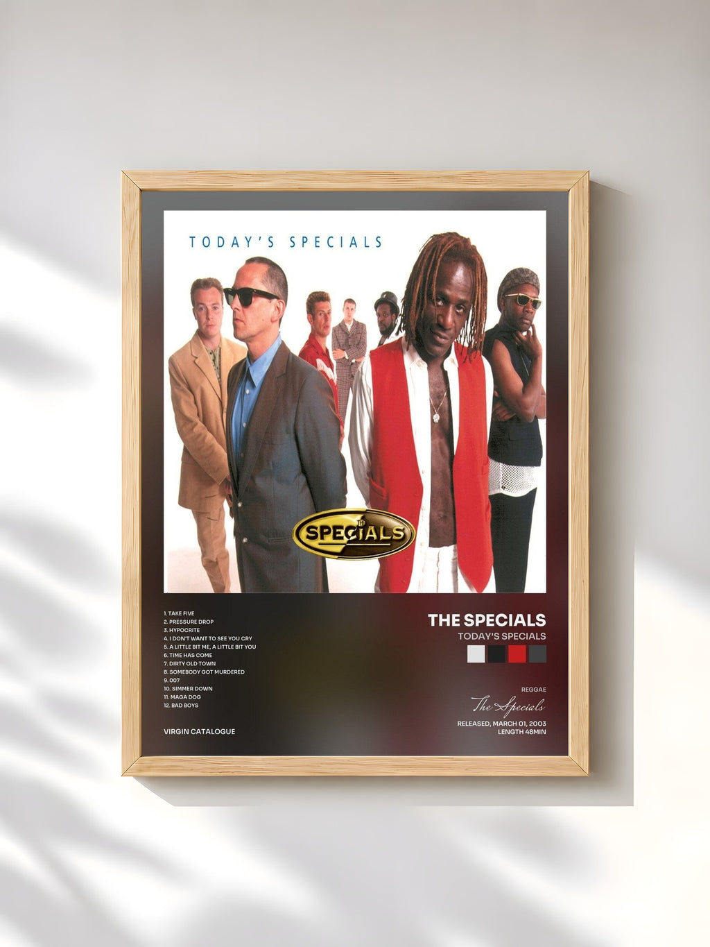#bois Tableau de l'album Today's Specials de The Specials, cadre en bois brut, imprimé et encadré en France