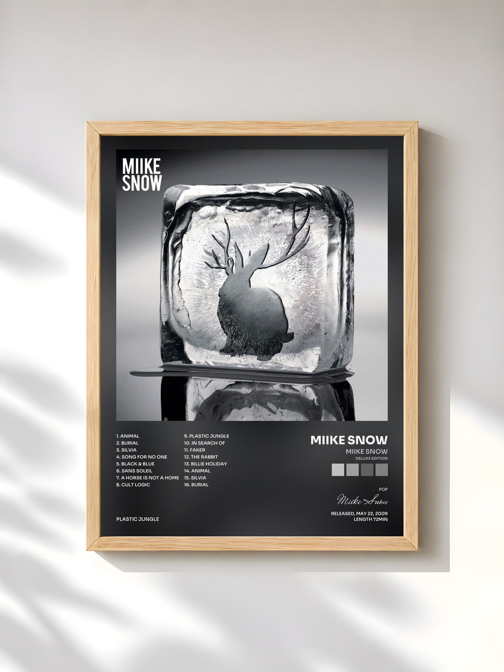 #bois Tableau de l'album Miike Snow (Deluxe Edition) de Miike Snow, cadre en bois brut, imprimé et encadré en France