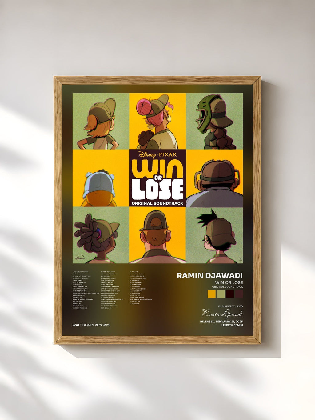 #bois Tableau de l'album Win or Lose (Original Soundtrack) de Ramin Djawadi, cadre en bois brut, imprimé et encadré en France
