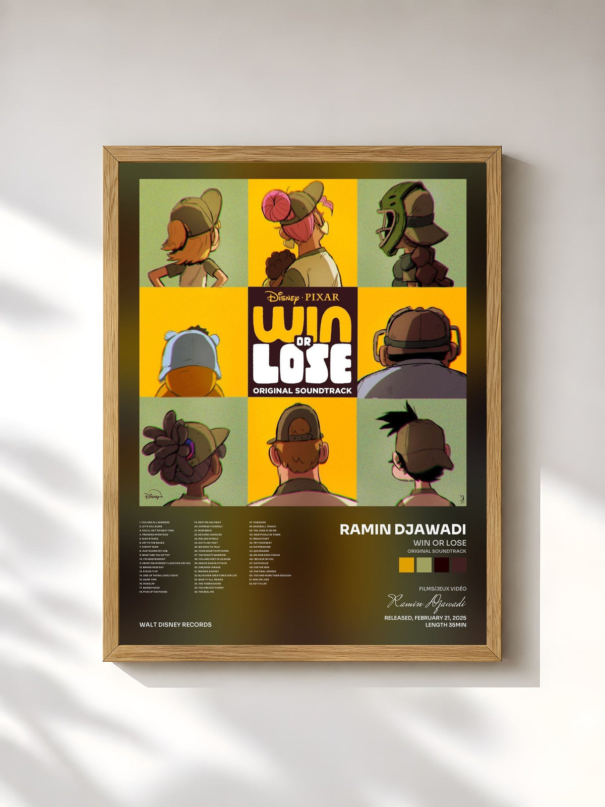 #bois Tableau de l'album Win or Lose (Original Soundtrack) de Ramin Djawadi, cadre en bois brut, imprimé et encadré en France