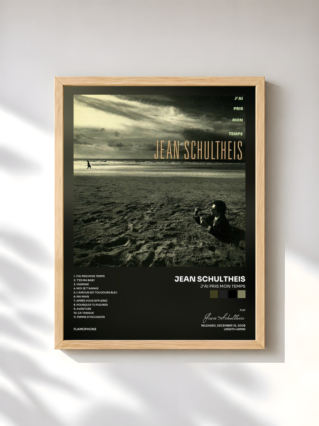 #bois Tableau de l'album J'ai pris mon temps de Jean Schultheis, cadre en bois brut, imprimé et encadré en France
