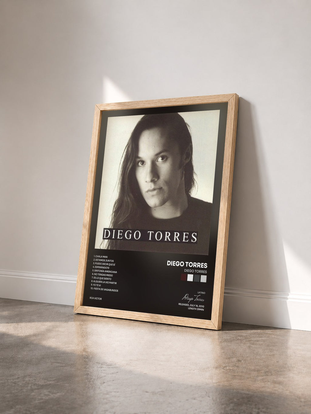 #bois Tableau de l'album Diego Torres de Diego Torres vu de trois quarts, cadre en bois brut