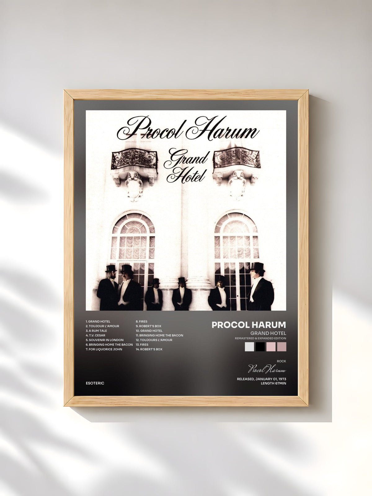 #bois Tableau de l'album Grand Hotel (Remastered & Expanded Edition) de Procol Harum, cadre en bois brut, imprimé et encadré en France