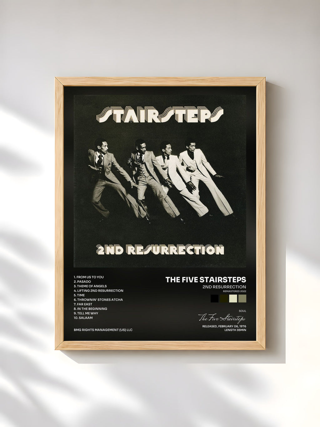 #bois Tableau de l'album 2nd Resurrection (Remastered 2022) de The Five Stairsteps, cadre en bois brut, imprimé et encadré en France