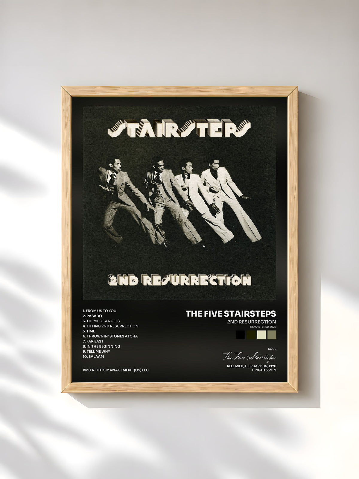 #bois Tableau de l'album 2nd Resurrection (Remastered 2022) de The Five Stairsteps, cadre en bois brut, imprimé et encadré en France
