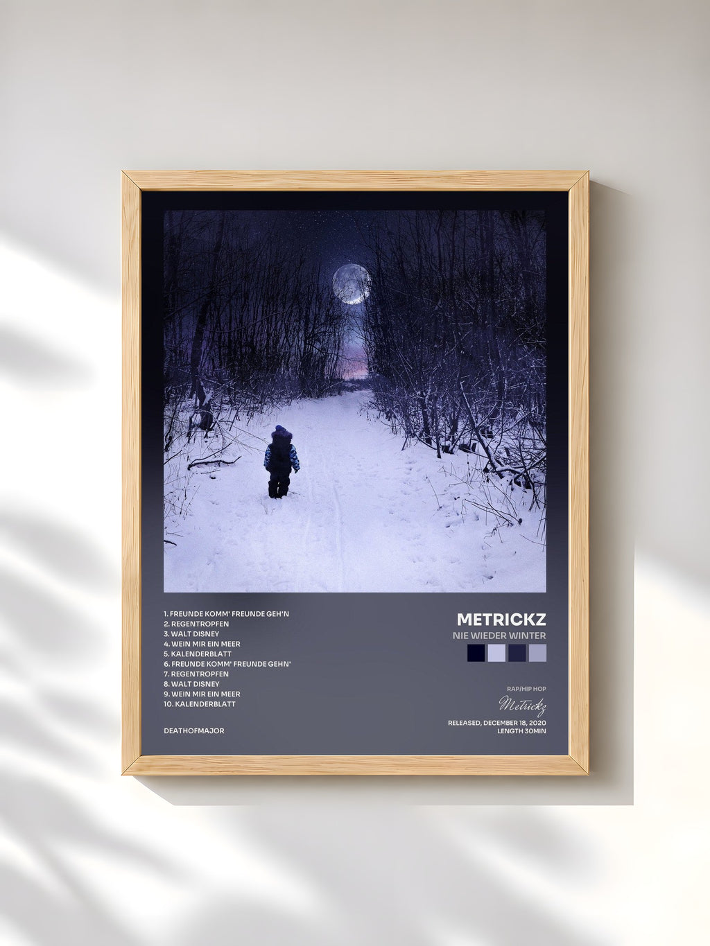 #bois Tableau de l'album Nie wieder Winter de Metrickz, cadre en bois brut, imprimé et encadré en France