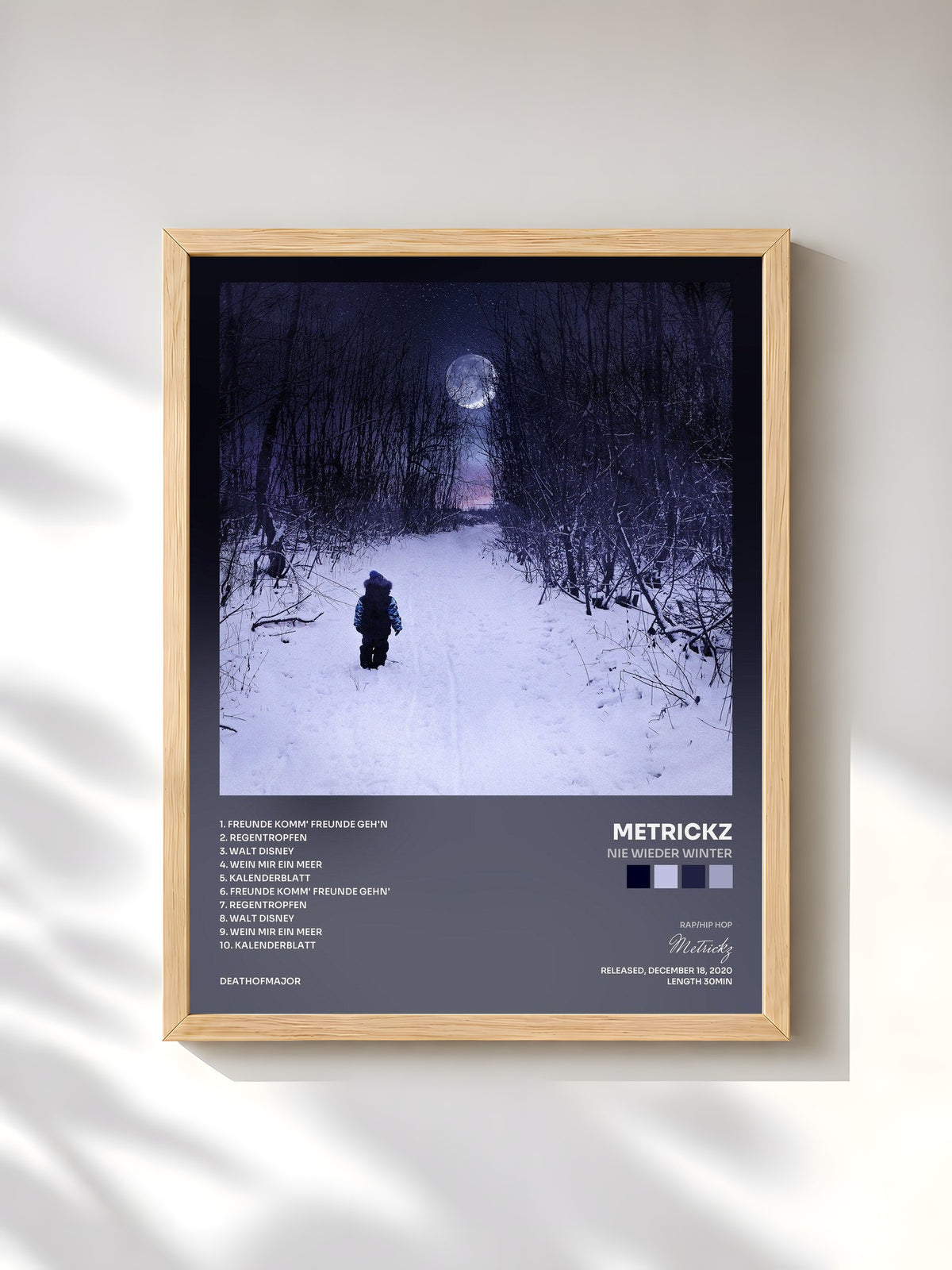 #bois Tableau de l'album Nie wieder Winter de Metrickz, cadre en bois brut, imprimé et encadré en France
