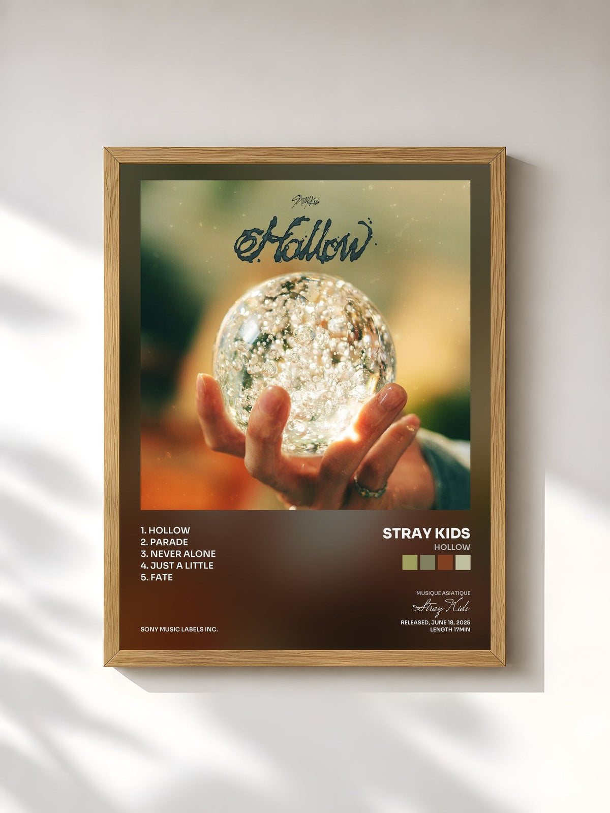 #bois Tableau de l'album Hollow de Stray Kids, cadre en bois brut, imprimé et encadré en France