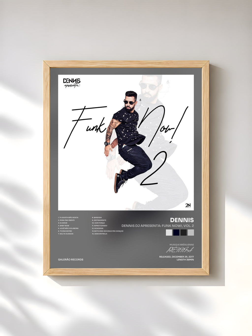 #bois Tableau de l'album Dennis Dj Apresenta: Funk Now!, Vol. 2 de DENNIS, cadre en bois brut, imprimé et encadré en France