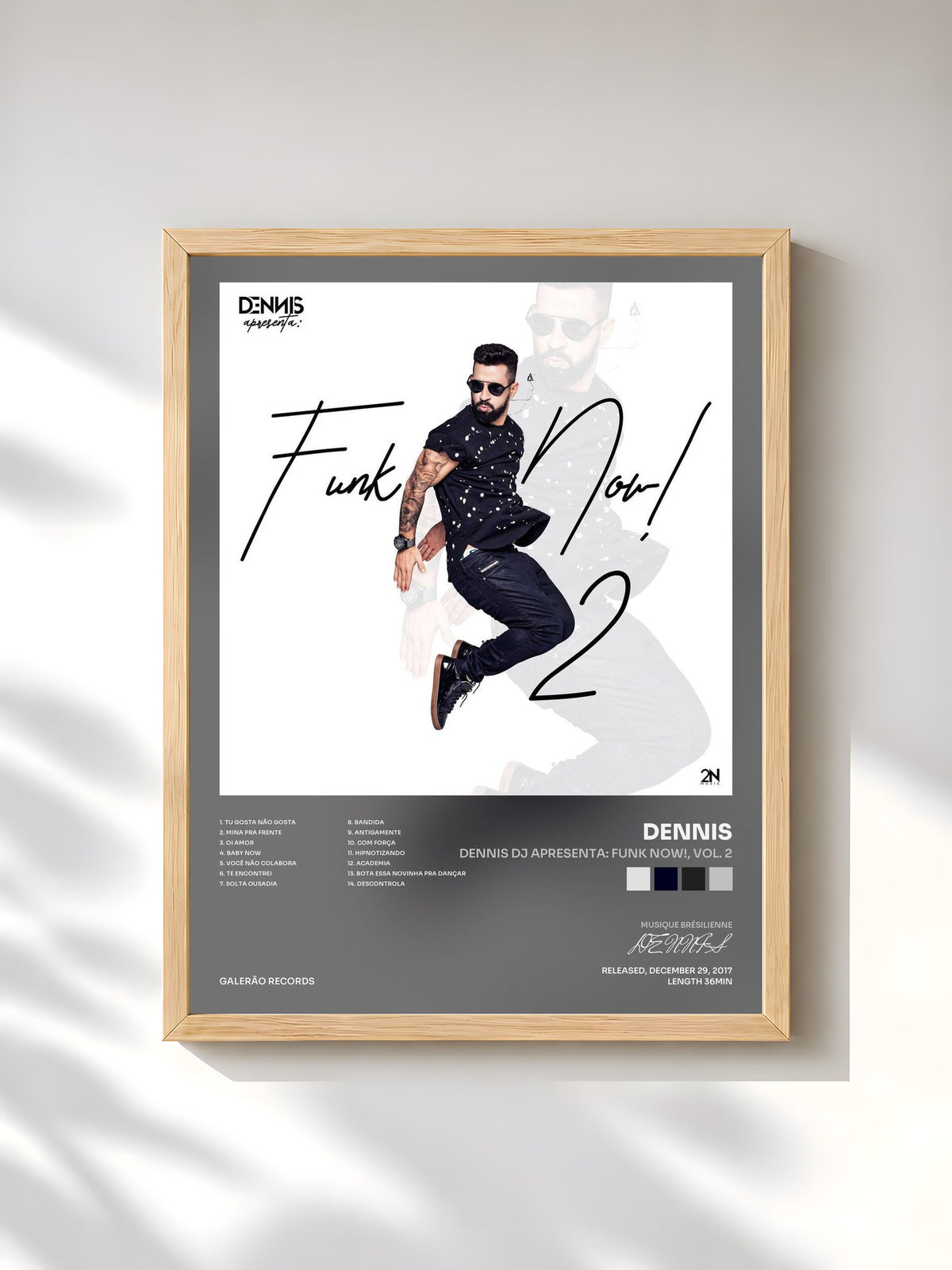 #bois Tableau de l'album Dennis Dj Apresenta: Funk Now!, Vol. 2 de DENNIS, cadre en bois brut, imprimé et encadré en France
