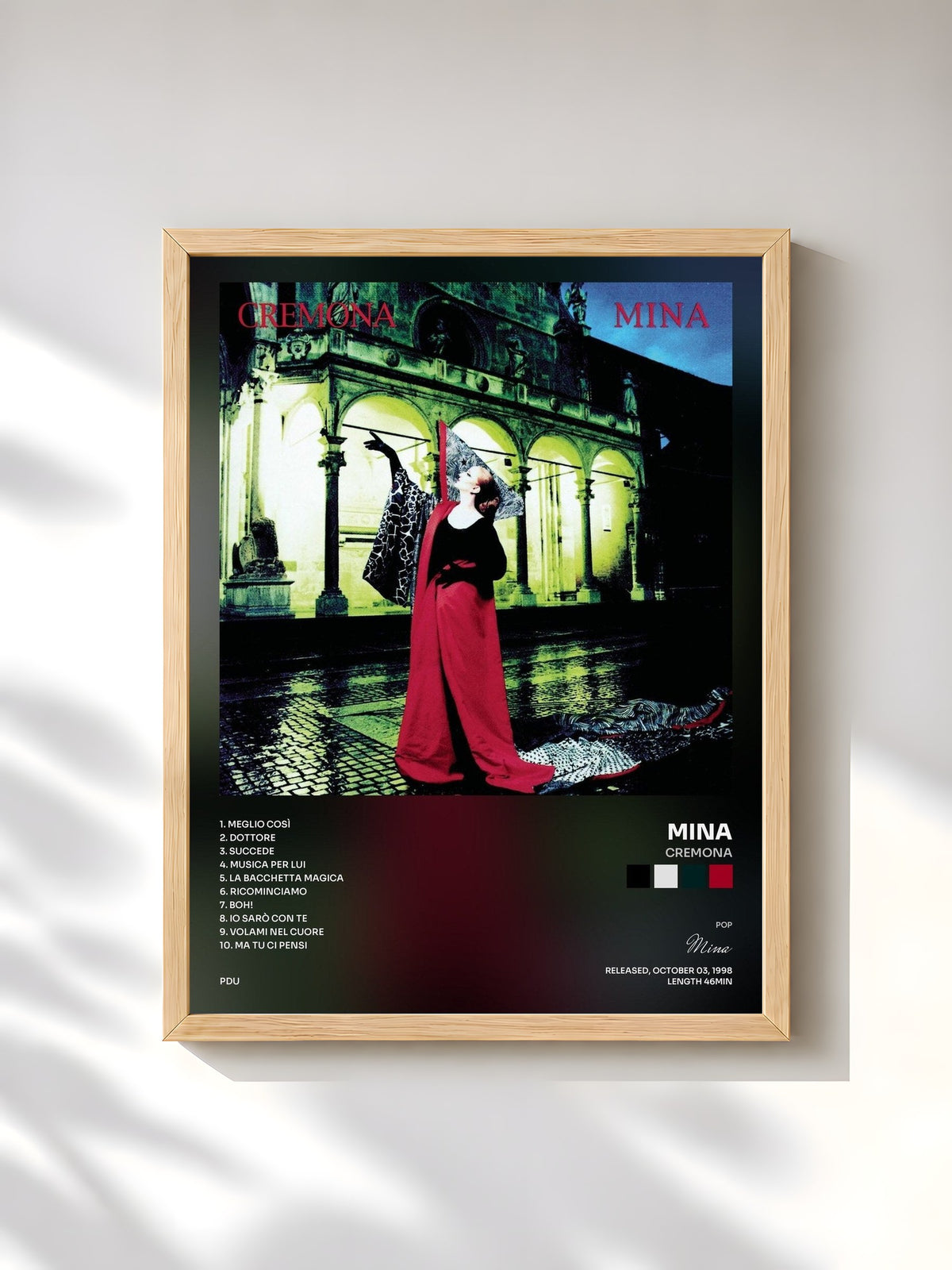 #bois Tableau de l'album Cremona de Mina, cadre en bois brut, imprimé et encadré en France