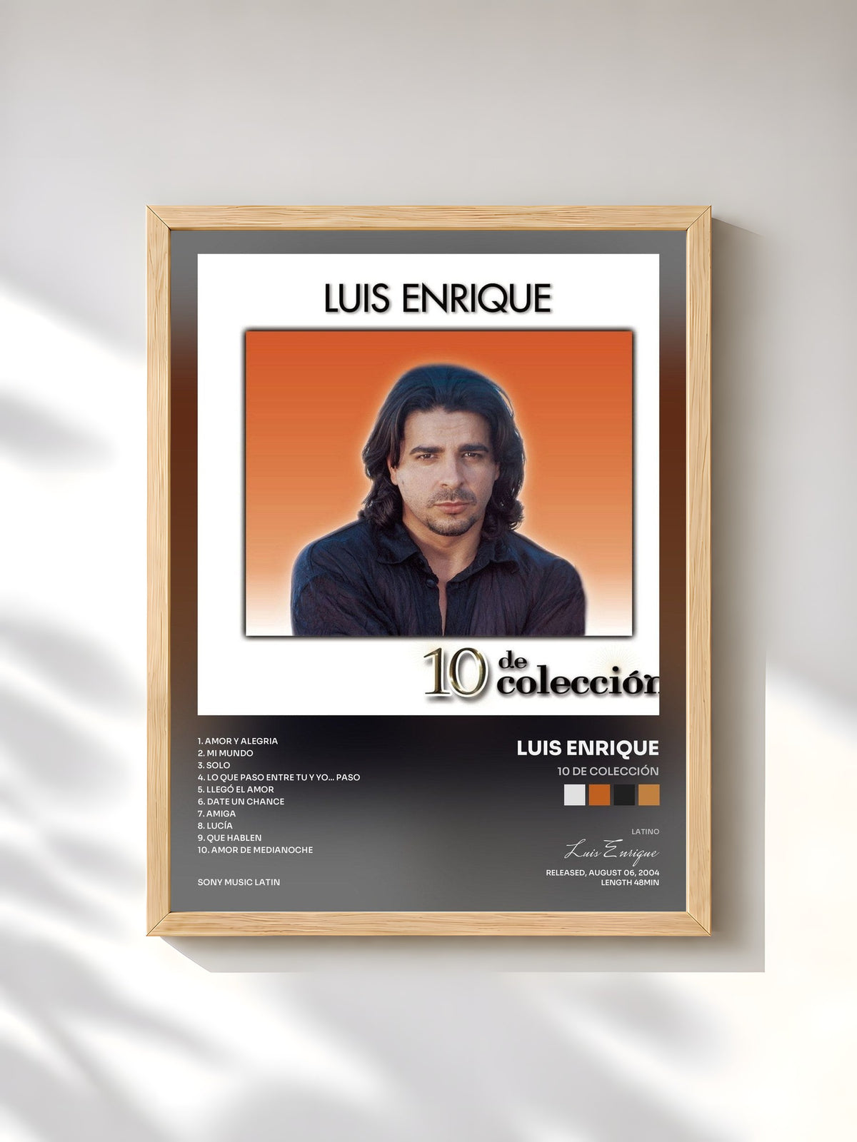 #bois Tableau de l'album 10 De Colección de Luis Enrique, cadre en bois brut, imprimé et encadré en France