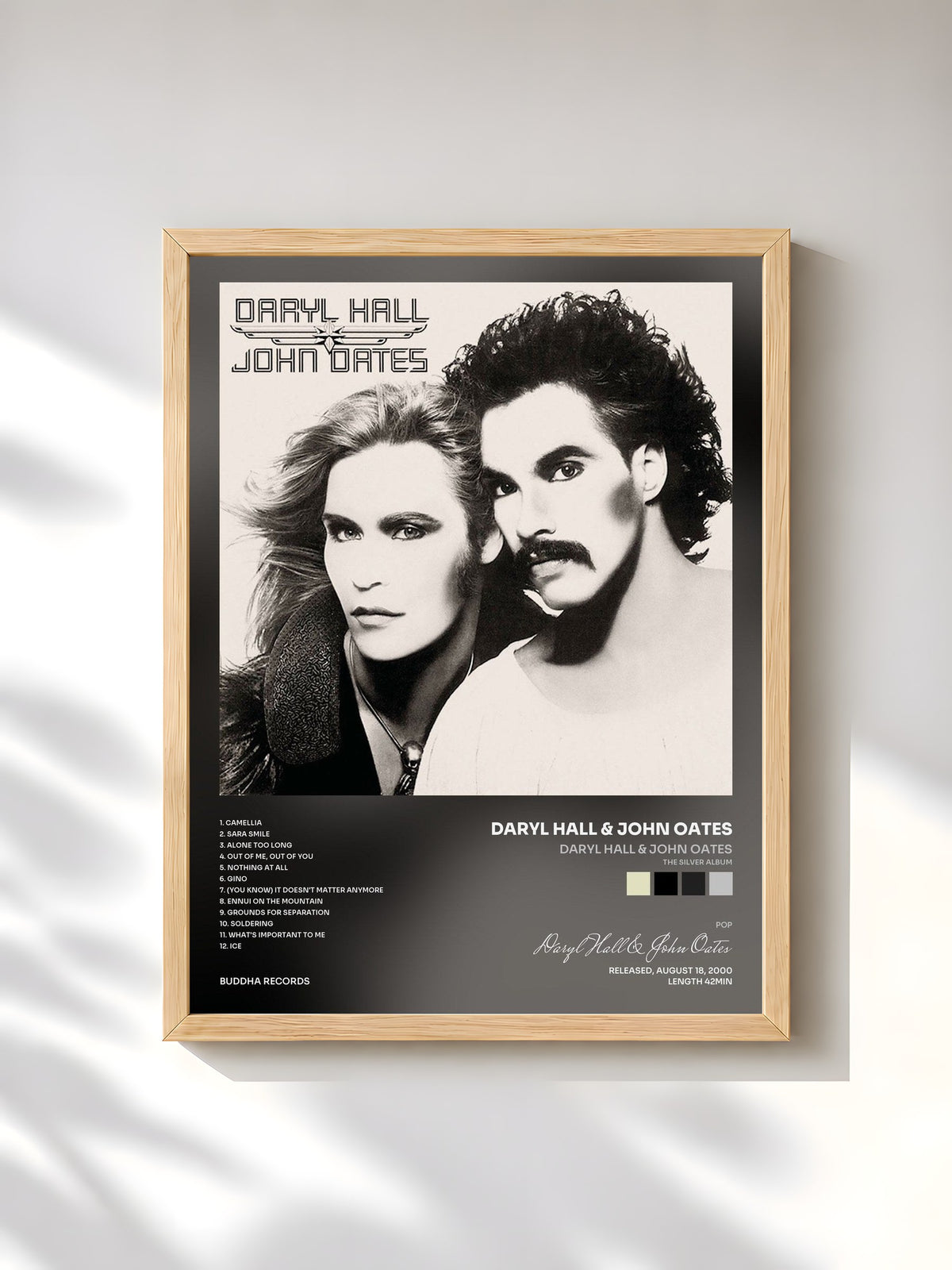 #bois Tableau de l'album Daryl Hall & John Oates (The Silver Album) de Daryl Hall & John Oates, cadre en bois brut, imprimé et encadré en France