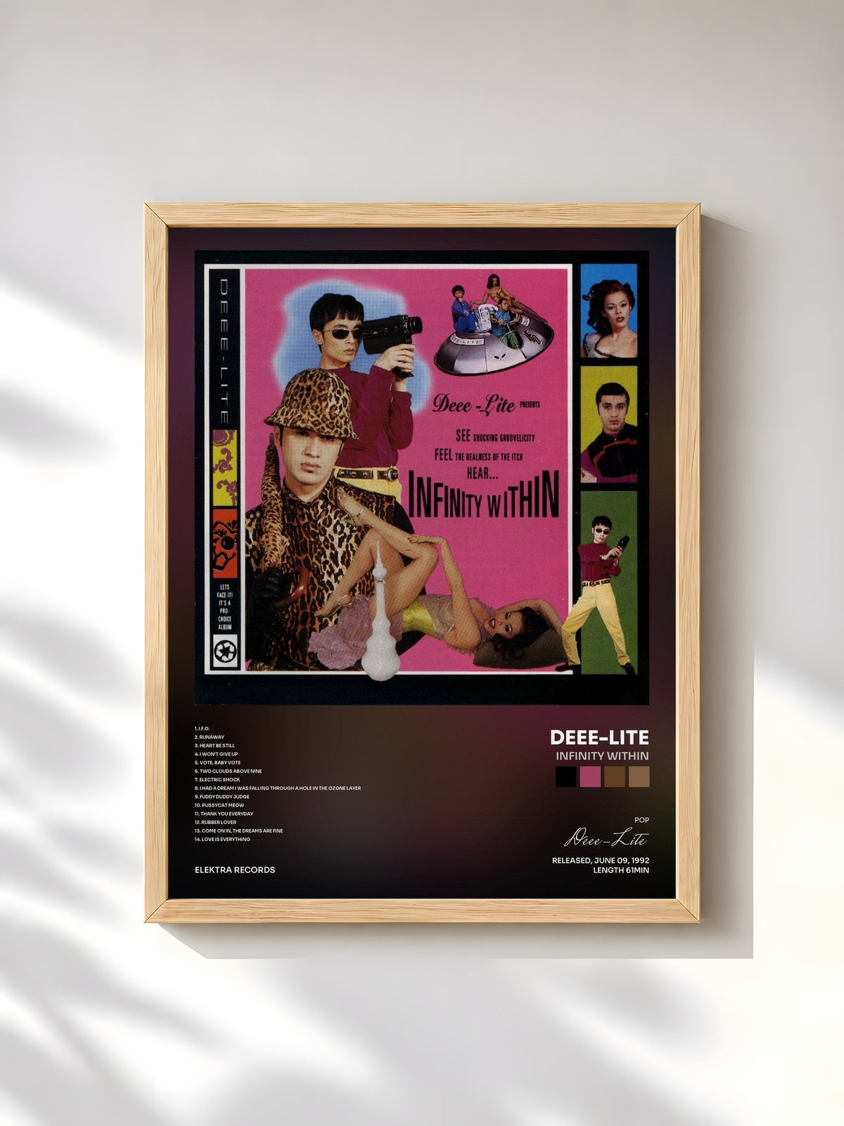 #bois Tableau de l'album Infinity Within de Deee-Lite, cadre en bois brut, imprimé et encadré en France
