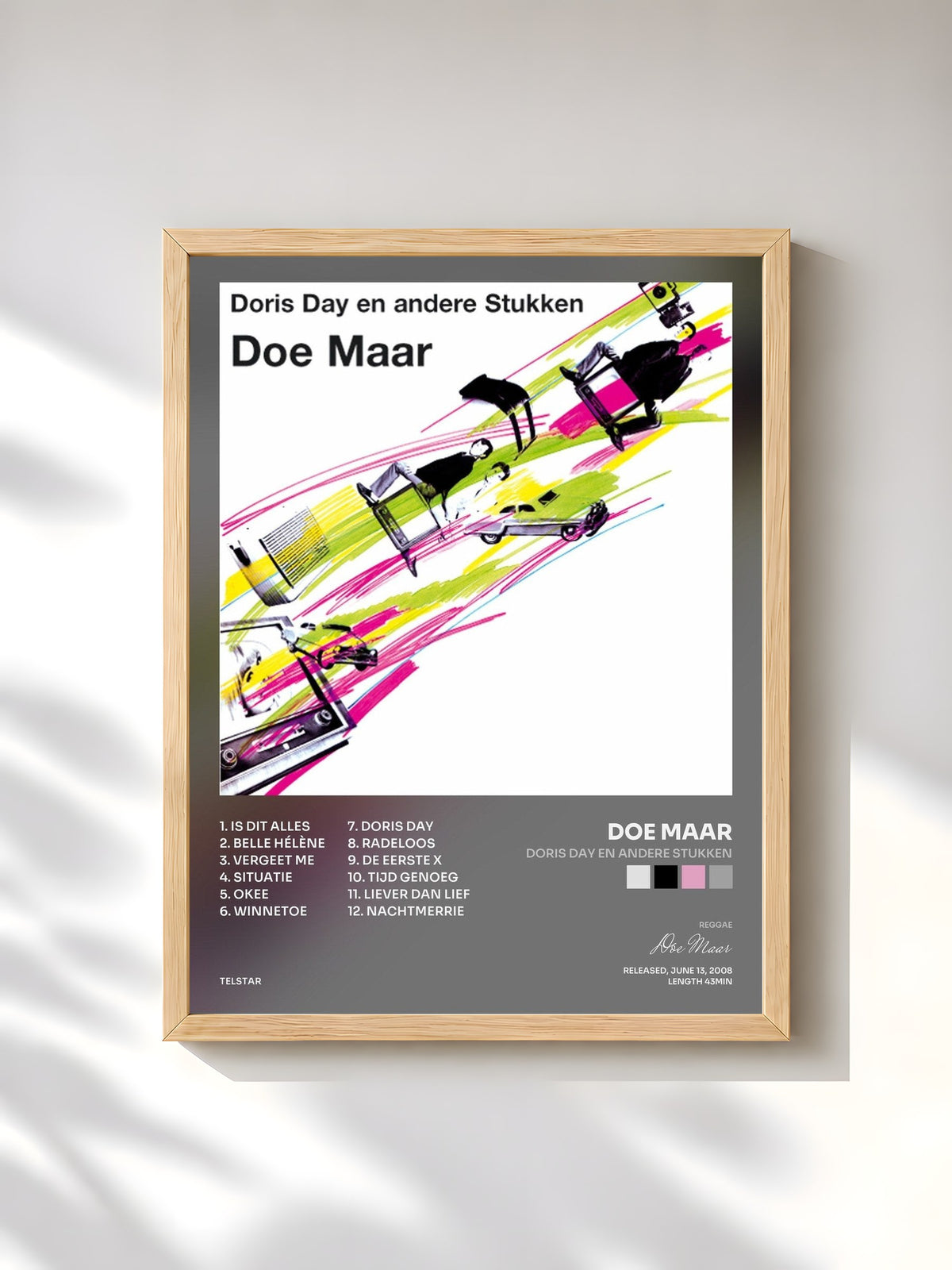 #bois Tableau de l'album Doris Day en Andere Stukken de Doe Maar, cadre en bois brut, imprimé et encadré en France