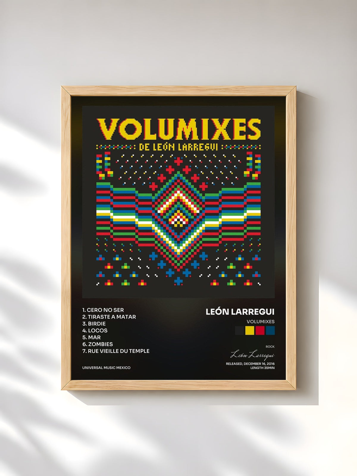 #bois Tableau de l'album Volumixes de León Larregui, cadre en bois brut, imprimé et encadré en France