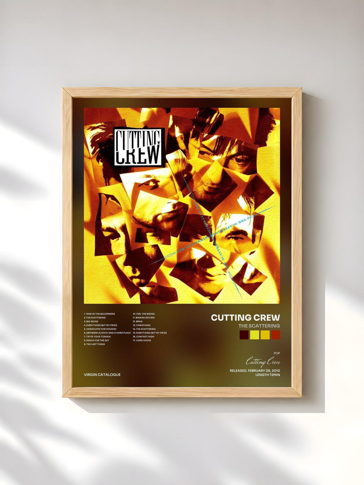 #bois Tableau de l'album The Scattering de Cutting Crew, cadre en bois brut, imprimé et encadré en France