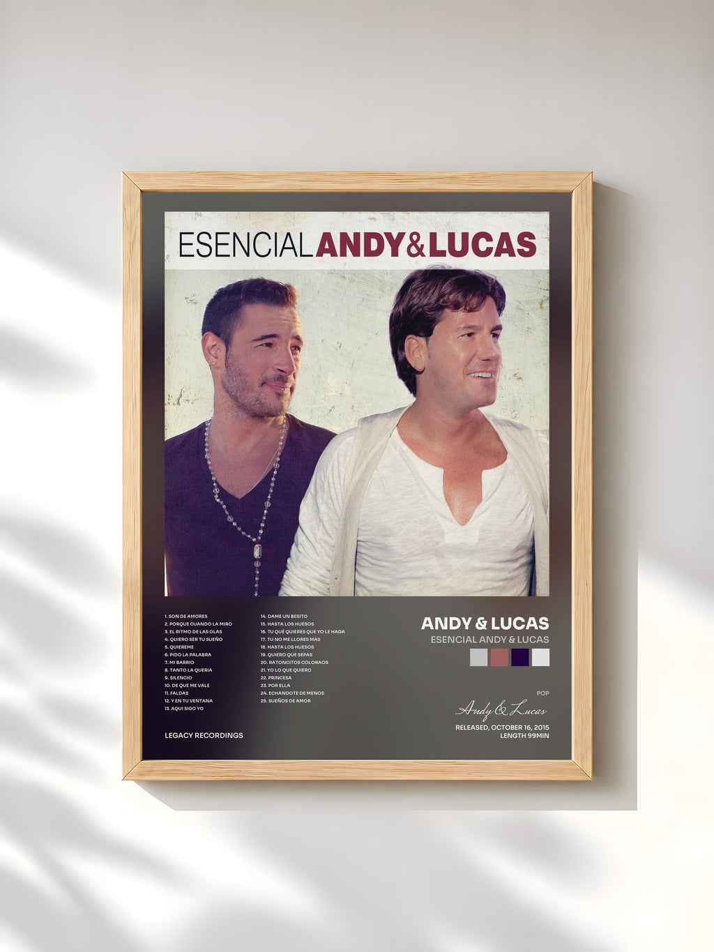 #bois Tableau de l'album Esencial Andy & Lucas de Andy & Lucas, cadre en bois brut, imprimé et encadré en France