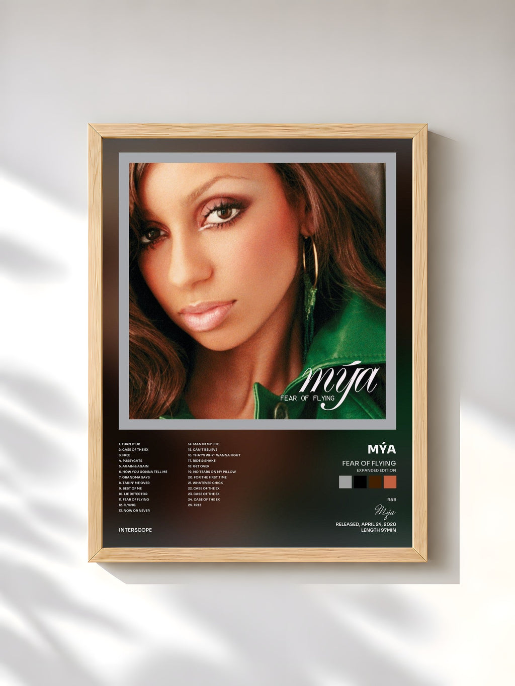 #bois Tableau de l'album Fear Of Flying (Expanded Edition) de Mýa, cadre en bois brut, imprimé et encadré en France