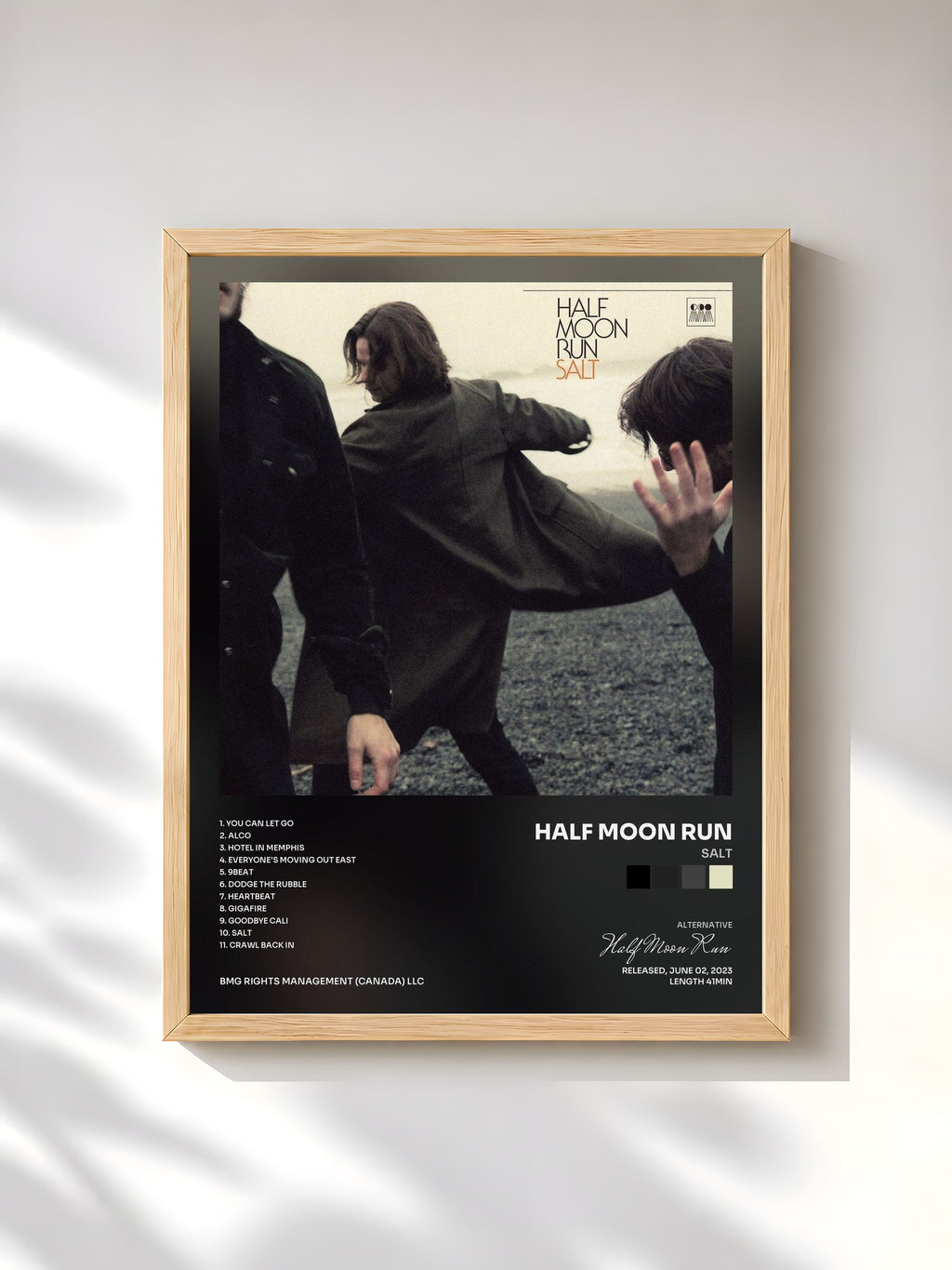 #bois Tableau de l'album Salt de Half Moon Run, cadre en bois brut, imprimé et encadré en France