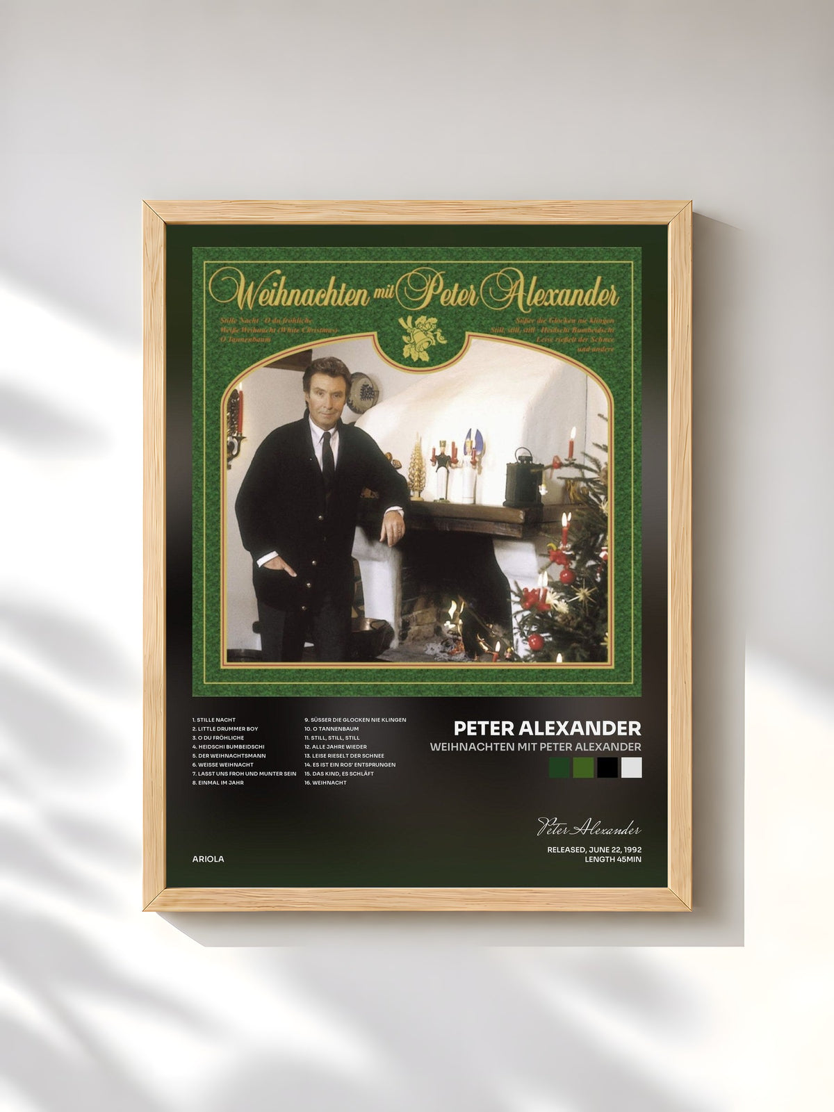 #bois Tableau de l'album Weihnachten mit Peter Alexander de Peter Alexander, cadre en bois brut, imprimé et encadré en France