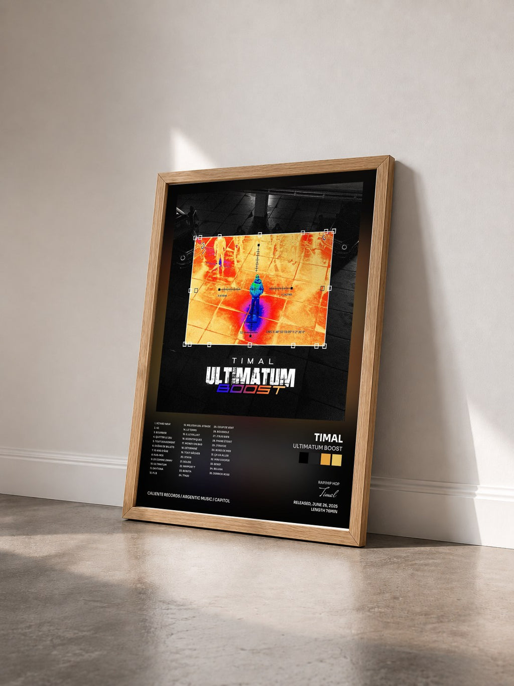 #bois Tableau de l'album ULTIMATUM BOOST de Timal vu de trois quarts, cadre en bois brut