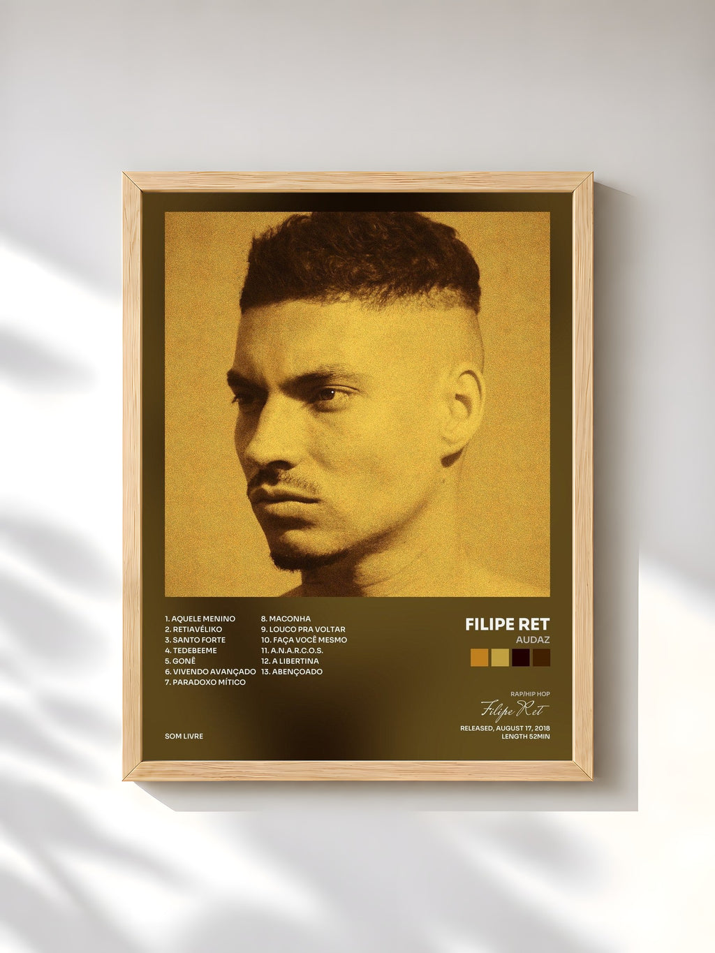 #bois Tableau de l'album Audaz de Filipe Ret, cadre en bois brut, imprimé et encadré en France