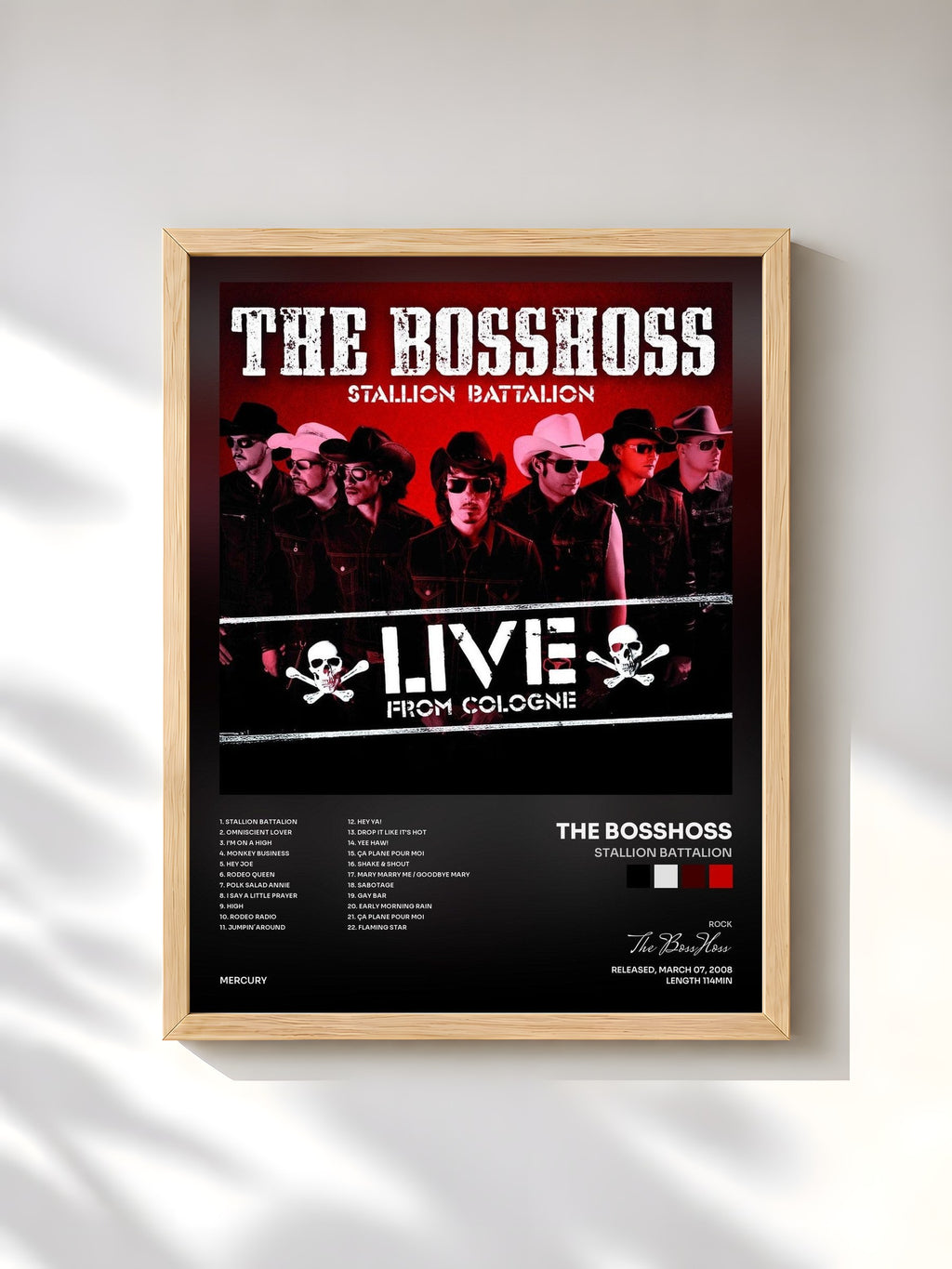 #bois Tableau de l'album Stallion Battalion de The BossHoss, cadre en bois brut, imprimé et encadré en France