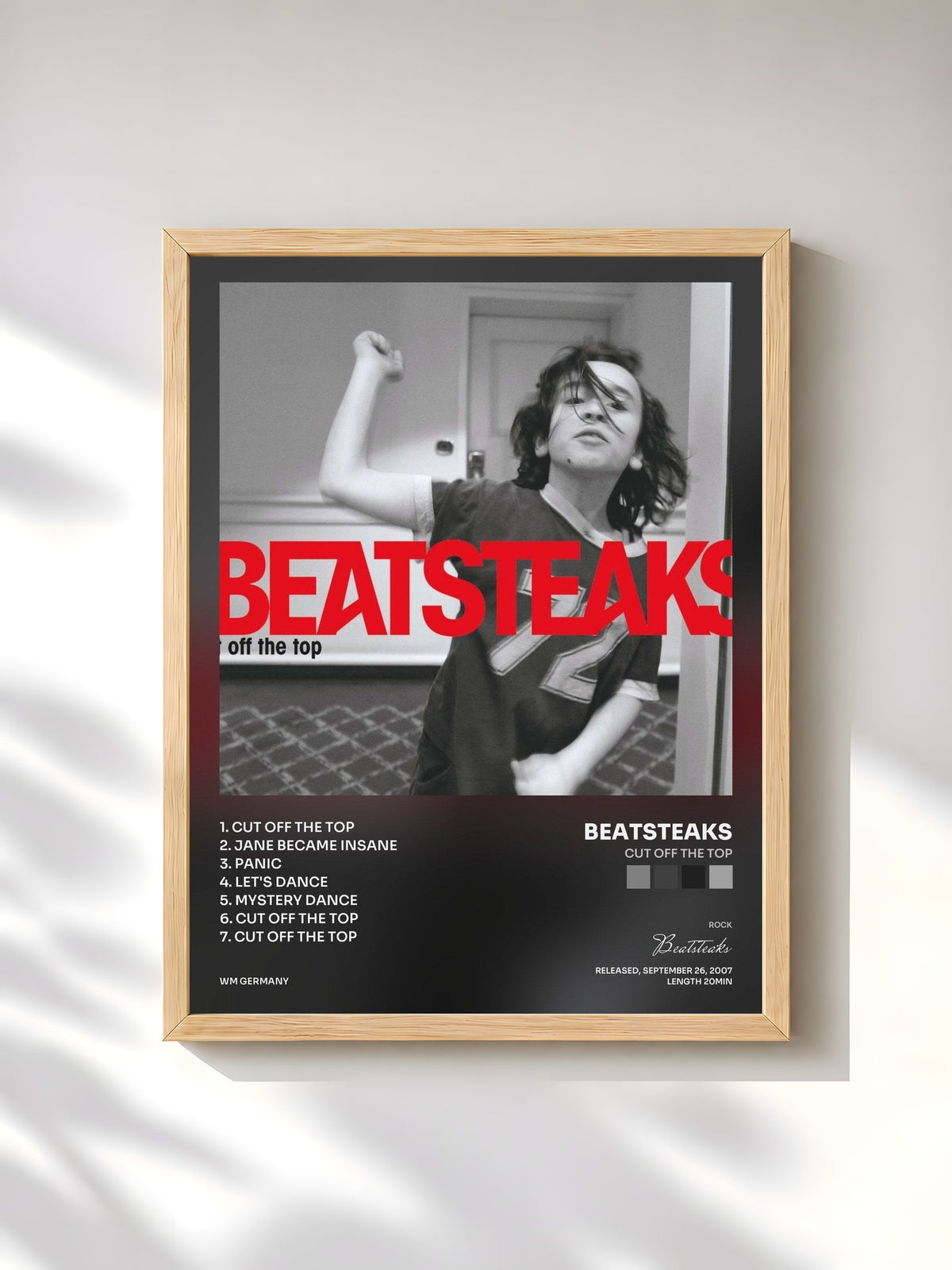 #bois Tableau de l'album Cut off the Top de Beatsteaks, cadre en bois brut, imprimé et encadré en France