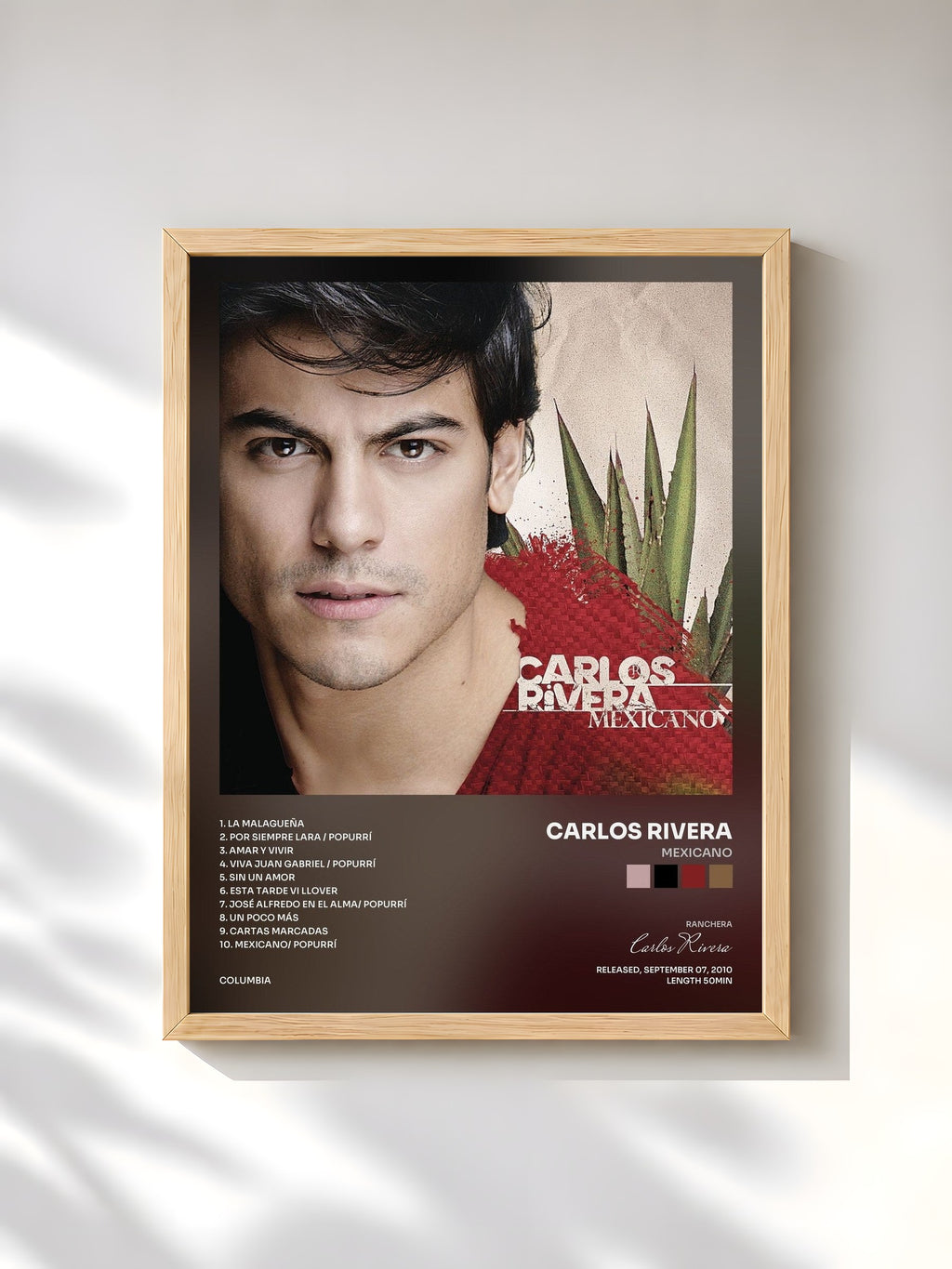 #bois Tableau de l'album Mexicano de Carlos Rivera, cadre en bois brut, imprimé et encadré en France