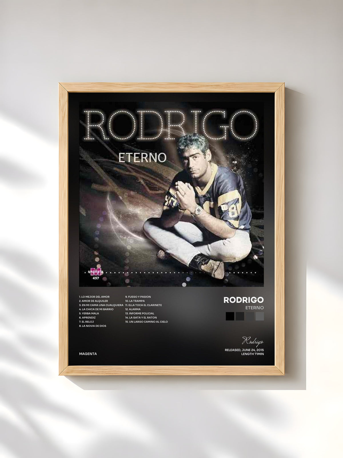 #bois Tableau de l'album Eterno de Rodrigo, cadre en bois brut, imprimé et encadré en France