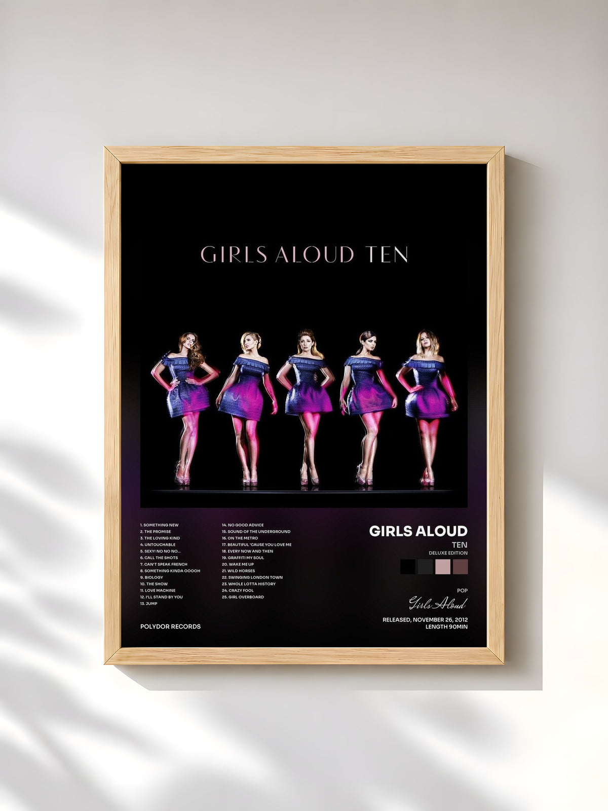 #bois Tableau de l'album Ten (Deluxe Edition) de Girls Aloud, cadre en bois brut, imprimé et encadré en France