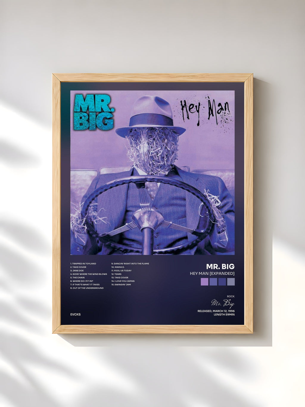 #bois Tableau de l'album Hey Man [Expanded] de Mr. Big, cadre en bois brut, imprimé et encadré en France