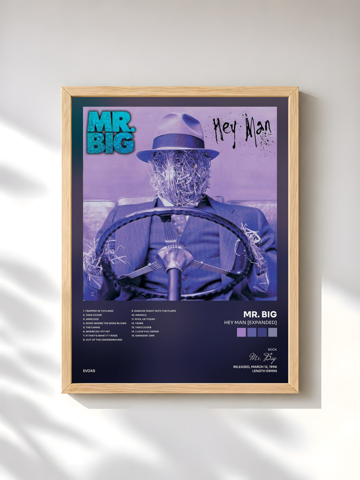 #bois Tableau de l'album Hey Man [Expanded] de Mr. Big, cadre en bois brut, imprimé et encadré en France