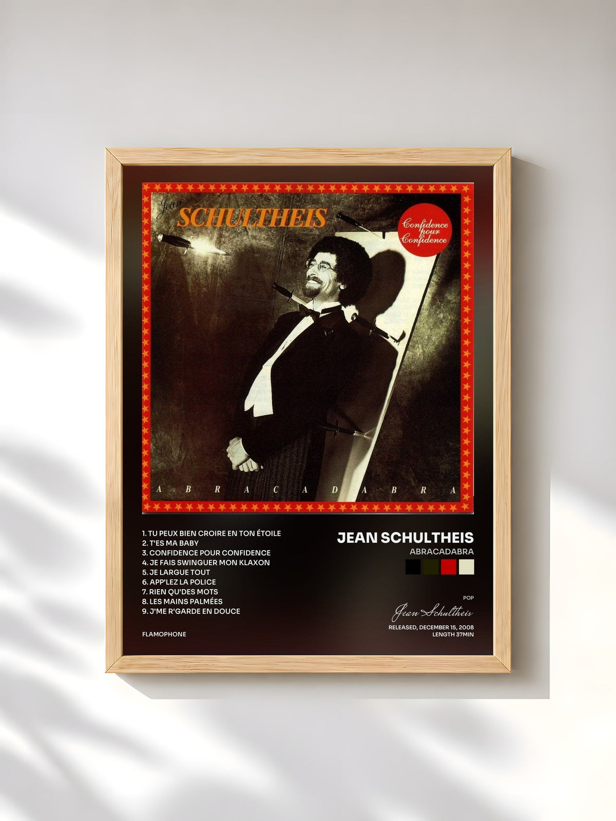 #bois Tableau de l'album Abracadabra de Jean Schultheis, cadre en bois brut, imprimé et encadré en France