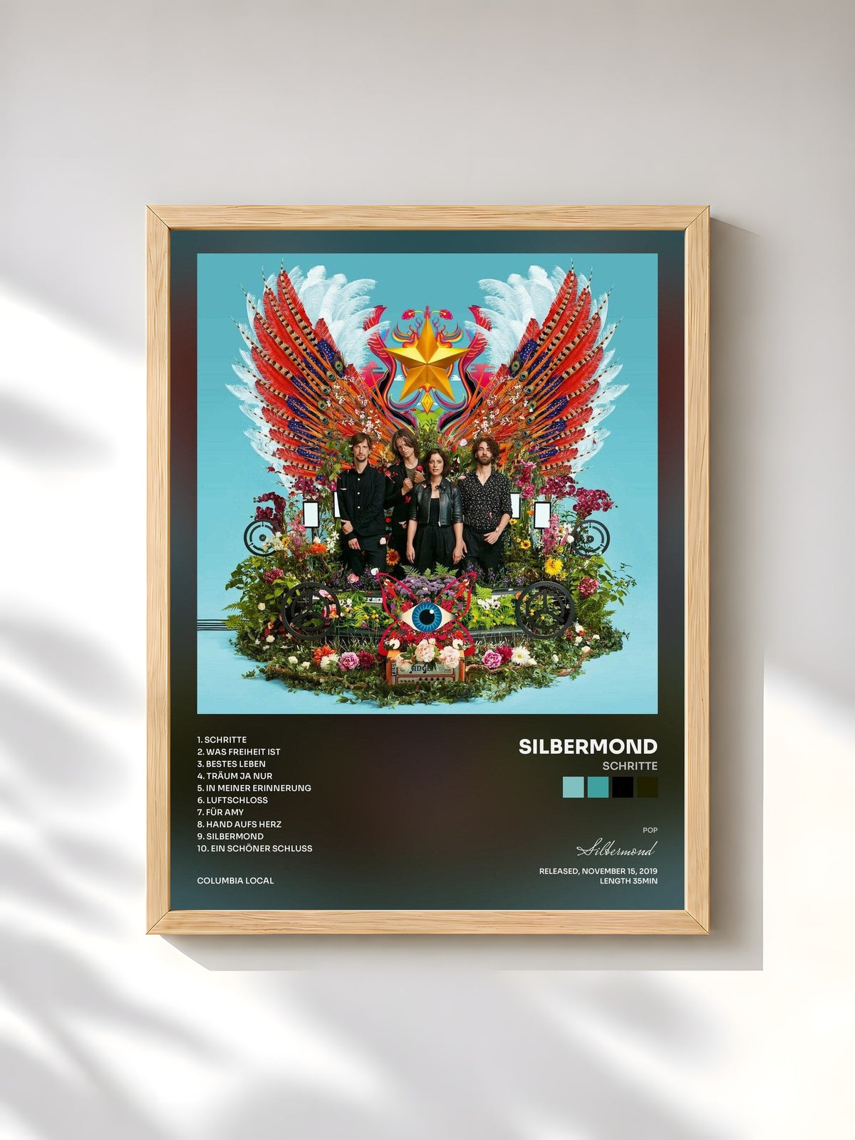 #bois Tableau de l'album Schritte de Silbermond, cadre en bois brut, imprimé et encadré en France