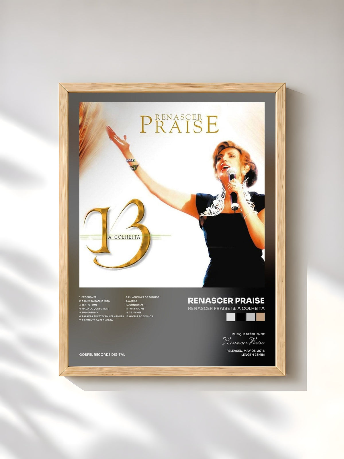 #bois Tableau de l'album Renascer Praise 13: A Colheita de Renascer Praise, cadre en bois brut, imprimé et encadré en France