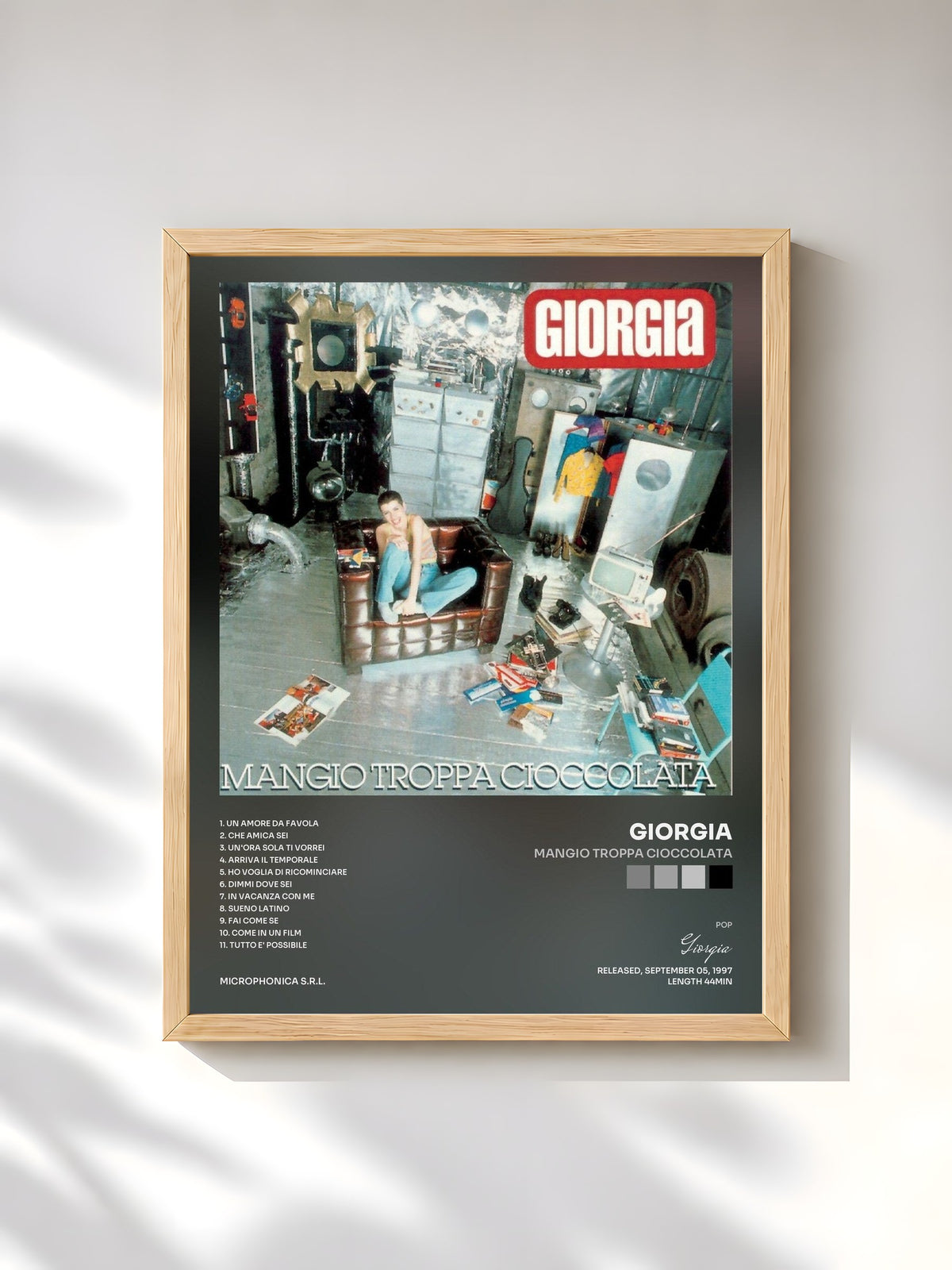 #bois Tableau de l'album Mangio Troppa Cioccolata de Giorgia, cadre en bois brut, imprimé et encadré en France