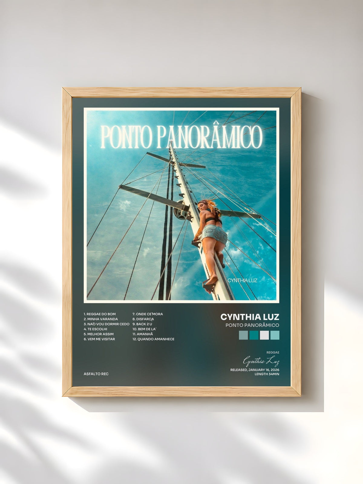 #bois Tableau de l'album Ponto Panorâmico de Cynthia Luz, cadre en bois brut, imprimé et encadré en France