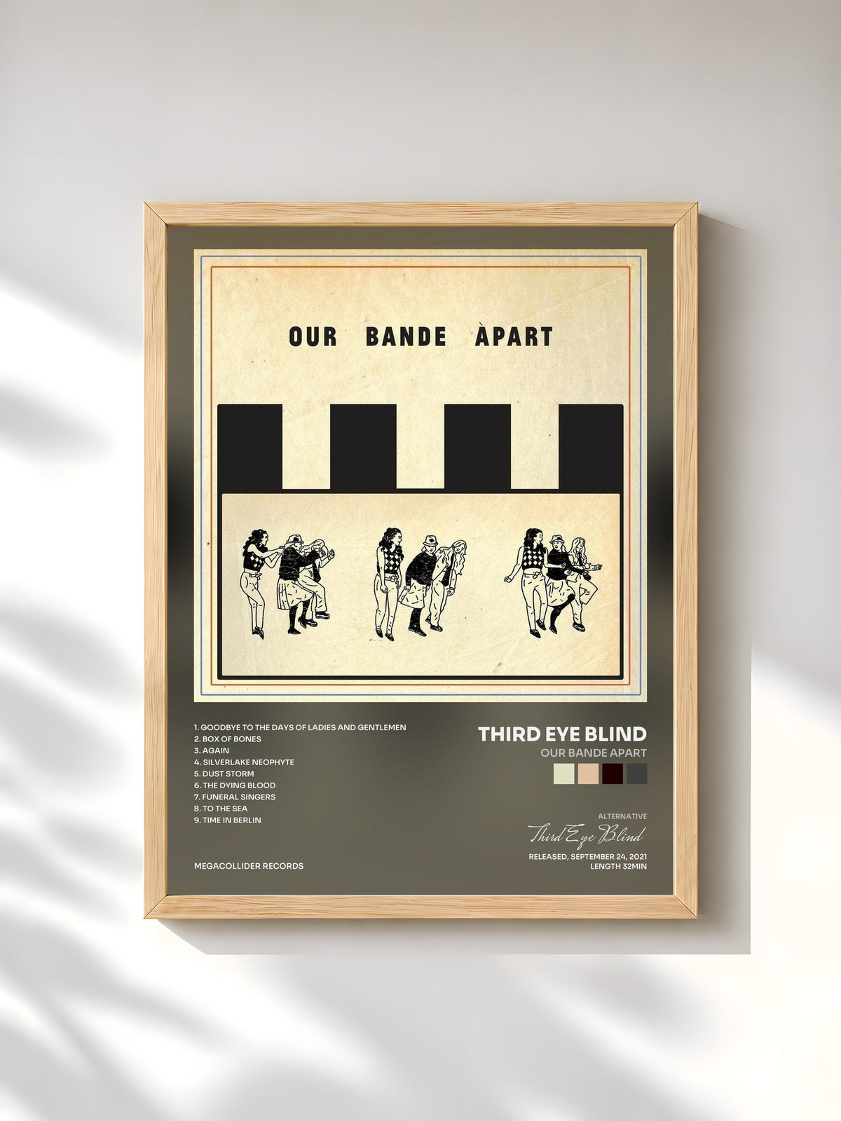 #bois Tableau de l'album Our Bande Apart de Third Eye Blind, cadre en bois brut, imprimé et encadré en France