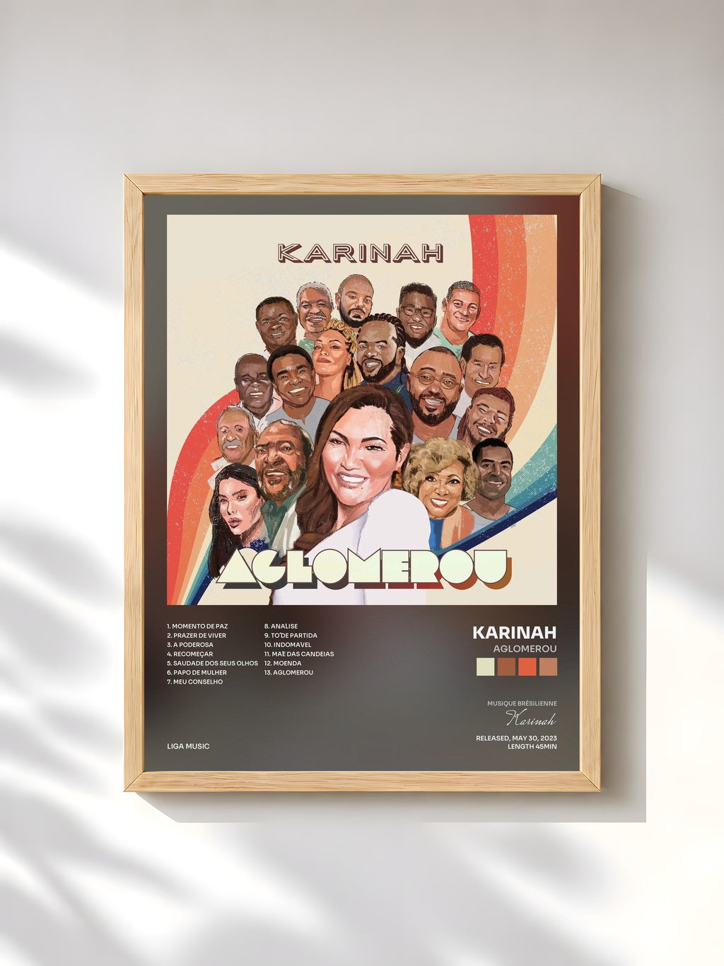 #bois Tableau de l'album Aglomerou de Karinah, cadre en bois brut, imprimé et encadré en France