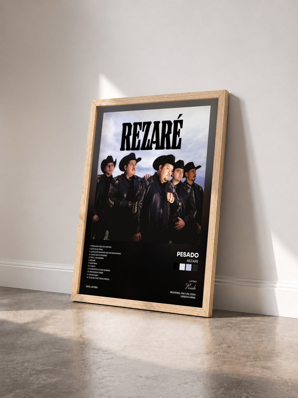 #bois Tableau de l'album Rezare de Pesado vu de trois quarts, cadre en bois brut