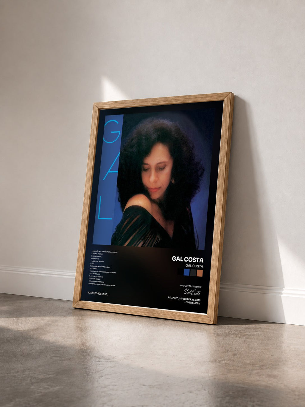 #bois Tableau de l'album Gal Costa de Gal Costa vu de trois quarts, cadre en bois brut