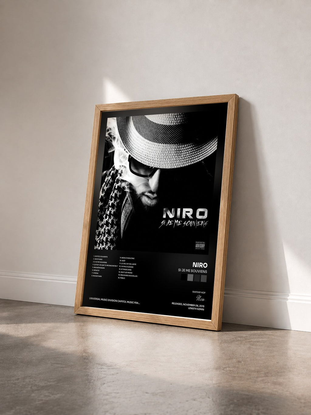 #bois Tableau de l'album Si je me souviens de Niro vu de trois quarts, cadre en bois brut